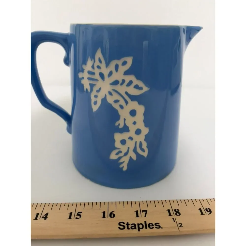 Vintage Cameoware blue pitcher 6